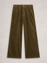 White Stuff Green Ayla Cord Wide Leg Trouser - Image 5 of 6