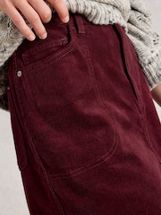 White Stuff Purple Tia Cord Midi Skirt - Image 4 of 6