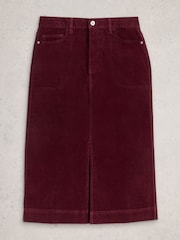 White Stuff Purple Tia Cord Midi Skirt - Image 5 of 6