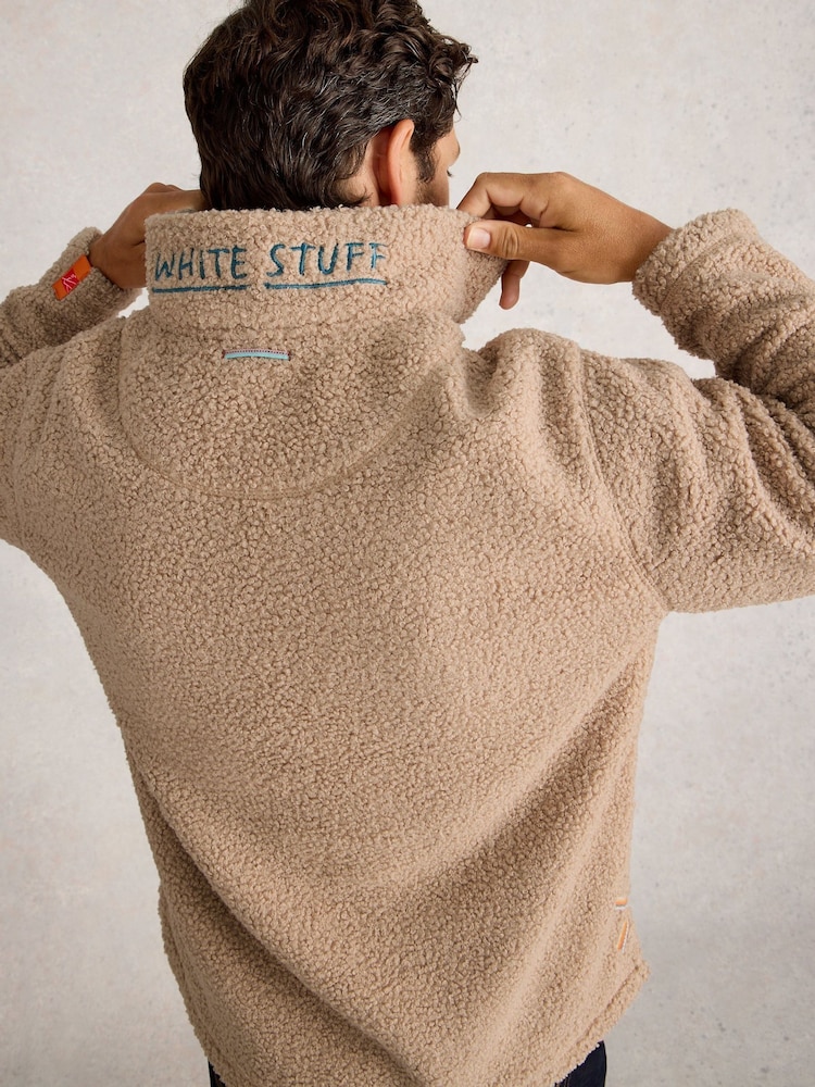 White Stuff Natural Borg Half Zip Sweat Top - Image 2 of 6