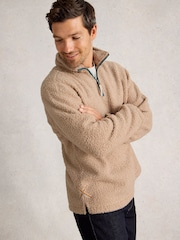 White Stuff Natural Borg Half Zip Sweat Top - Image 3 of 6