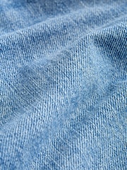 Mid Blue - High Rise A-Line Denim Shorts - Larawan 8 ng 8