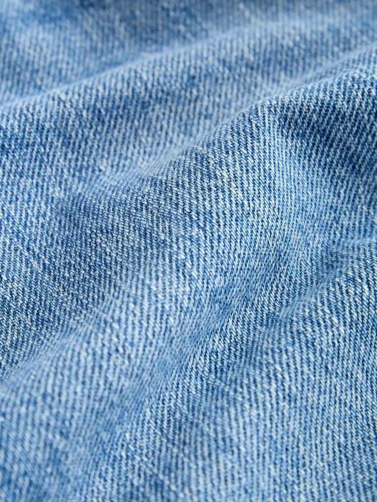 Mid Blue - High Rise A-Line Denim Shorts - Larawan 8 ng 8