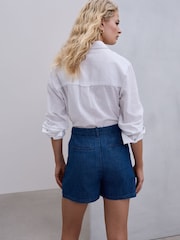Mid Blue Tailored Denim Shorts - Image 5 of 6