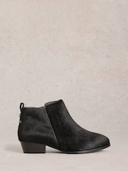 White Stuff Black Wide Fit Pony Ankle Boots - Image 1 of 4