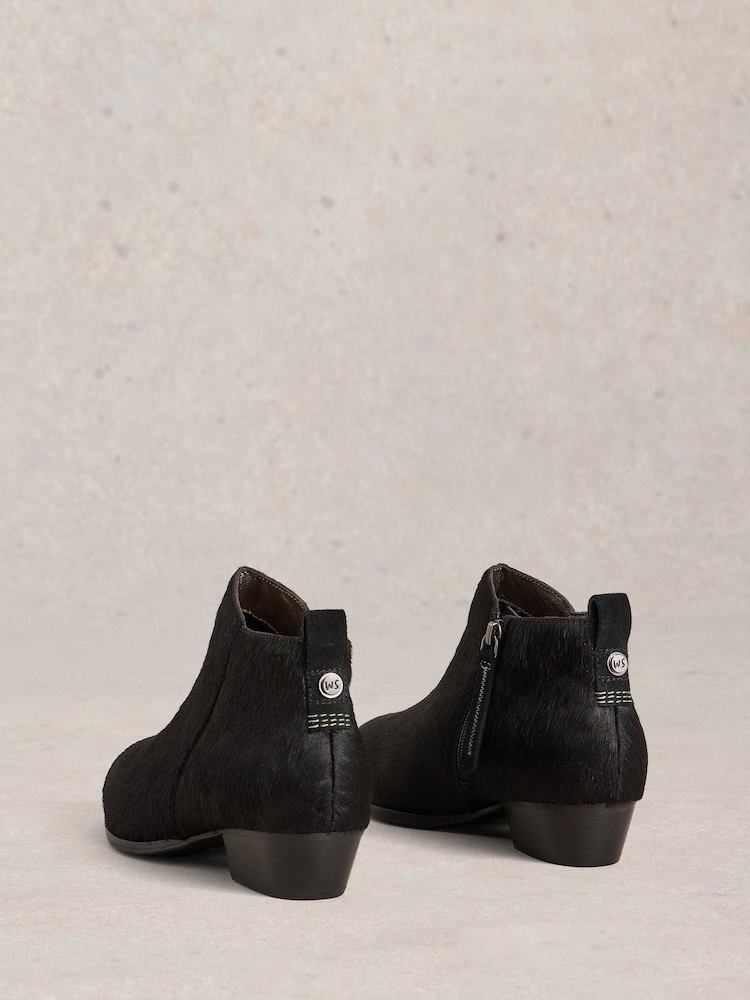 White Stuff Black Wide Fit Pony Ankle Boots - Image 2 of 4