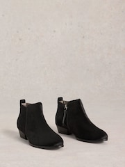 White Stuff Black Wide Fit Pony Ankle Boots - Image 4 of 4