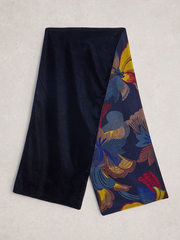 White Stuff Blue Velvet Printed Scarf - Image 1 of 3