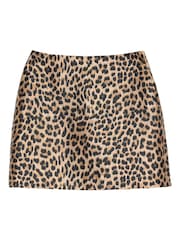 Albaray Animal Taffeta Brown Mini Skirt - Image 4 of 4