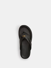 COACH Black Brynn Leather Thong Sandals - Image 5 of 6