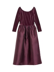 Albaray Red Velvet & Taffeta Bardot Dress - Image 4 of 4