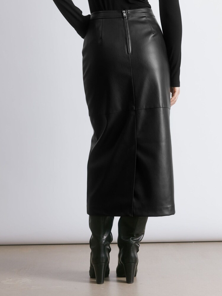 Faux Leather Pencil Skirt - Image 2 of 4 Faux Leather Pencil Skirt - Image 2 of 4