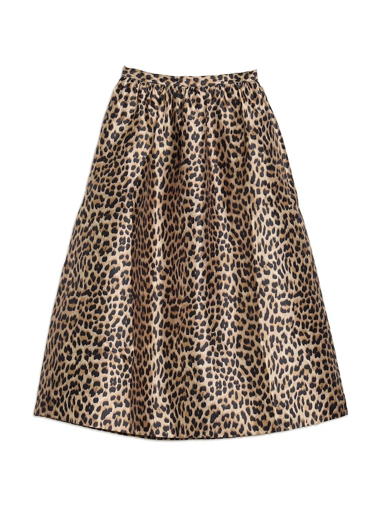 Albaray Animal Taffeta Full Brown Skirt - Image 6 of 6 Albaray Animal Taffeta Full Brown Skirt - Image 6 of 6