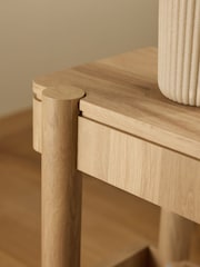 Mid Natural Oak Effect Side Table - Image 3 of 7