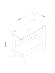 Mid Natural Oak Effect Side Table - Image 4 of 7