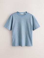 Blue Light Horizontal Stripe Regular Fit T-Shirt - Image 5 of 7