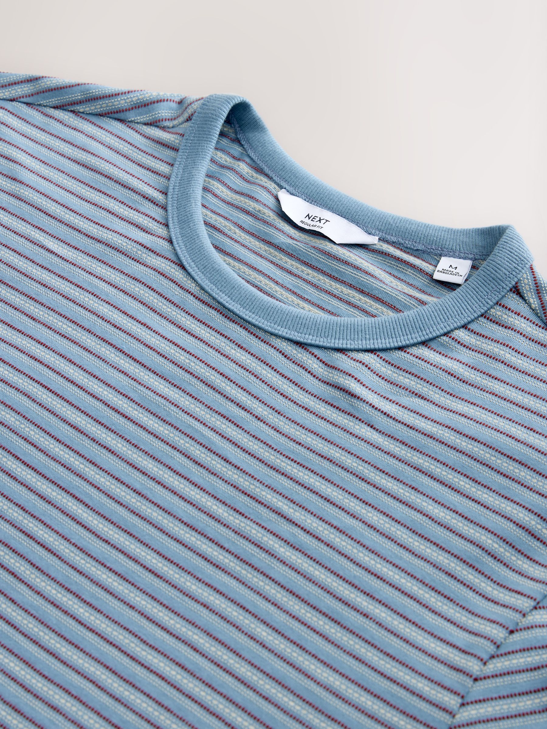 Buy Blue Light Regular Fit Horizontal Stripe T-Shirt from Next USA