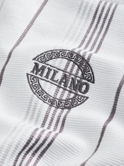 White and Grey Smart Vertical Stripe T-Shirt - Image 6 of 7