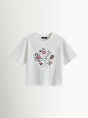 Weekend MaxMara White Sabato Floral Embroidered T-Shirt - Image 1 of 5