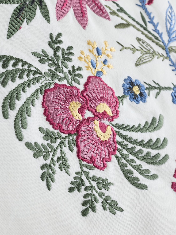 Weekend MaxMara White Sabato Floral Embroidered T-Shirt - Image 5 of 5