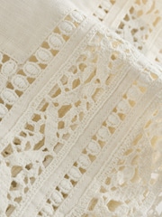 Weekend MaxMara White Gergo Linen Embroidered Midi Skirt - Image 3 of 5