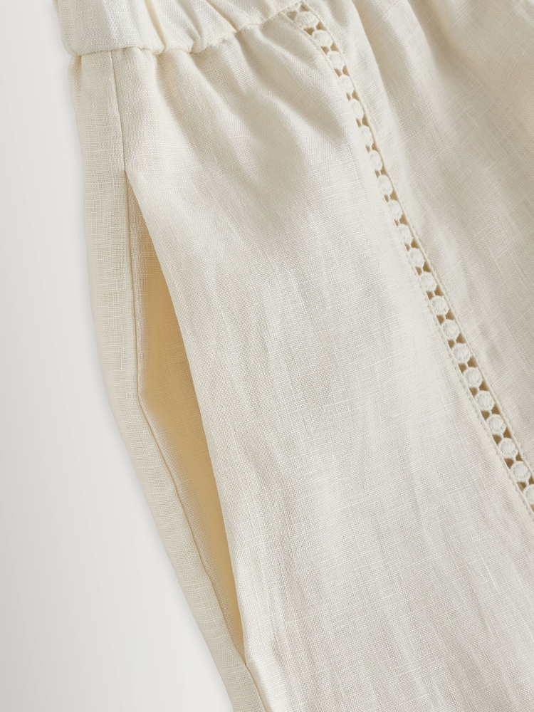 Weekend MaxMara White Gergo Linen Embroidered Midi Skirt - Image 5 of 5