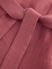 Weekend MaxMara Pink Esordio Linen Belted Midi Dress - Image 9 of 11