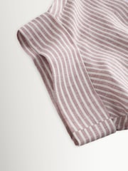 Weekend MaxMara Red Verve Linen Loose Fit Striped Shirt - Image 11 of 11