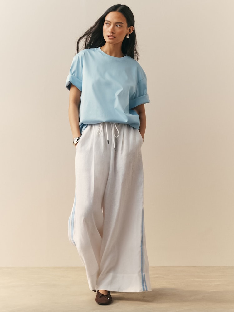 白色 - Nothing Ordinary Linen Wide Leg Trousers - 图片2 / 4