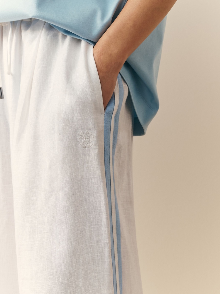 白色 - Nothing Ordinary Linen Wide Leg Trousers - 图片4 / 4