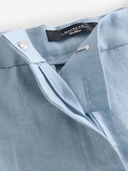 Weekend MaxMara Blue Malizia Pure Linen Canvas Tailored Trousers - Image 10 of 12