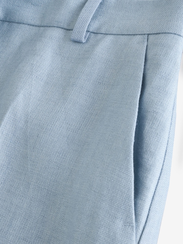 Weekend MaxMara Blue Malizia Pure Linen Canvas Tailored Trousers - Image 12 of 12