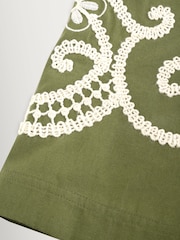 Weekend MaxMara Green Como Embroidered Boxy Fit Jacket - Image 10 of 13