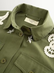 Weekend MaxMara Green Como Embroidered Boxy Fit Jacket - Image 9 of 13