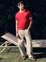 Rojo - Individual - Camiseta con ribetes de corte slim - Imagen 2 de 11