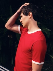 Rojo - Individual - Camiseta con ribetes de corte slim - Imagen 3 de 11