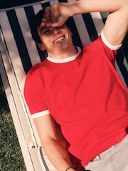 Rojo - Individual - Camiseta con ribetes de corte slim - Imagen 6 de 11