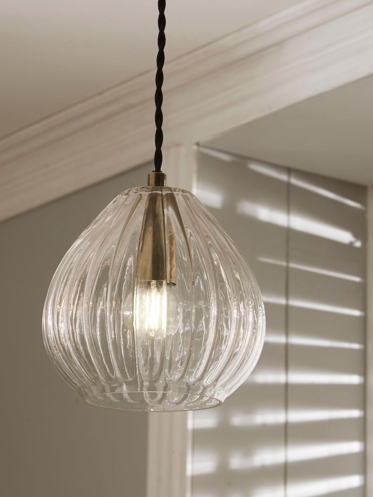 Pacific Clear Ella Ribbed Glass Teardrop - Image 1 of 4