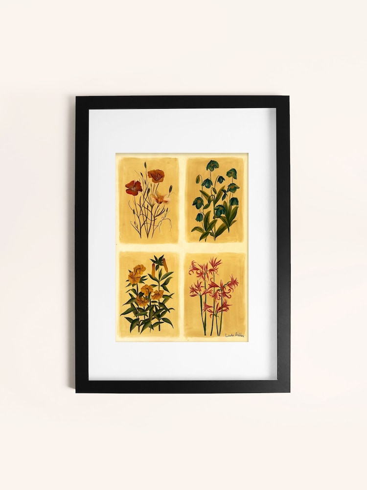 Laura Ashley Yellow Antique Flowers 73 x 103 cm Medium Frame - Image 2 of 4