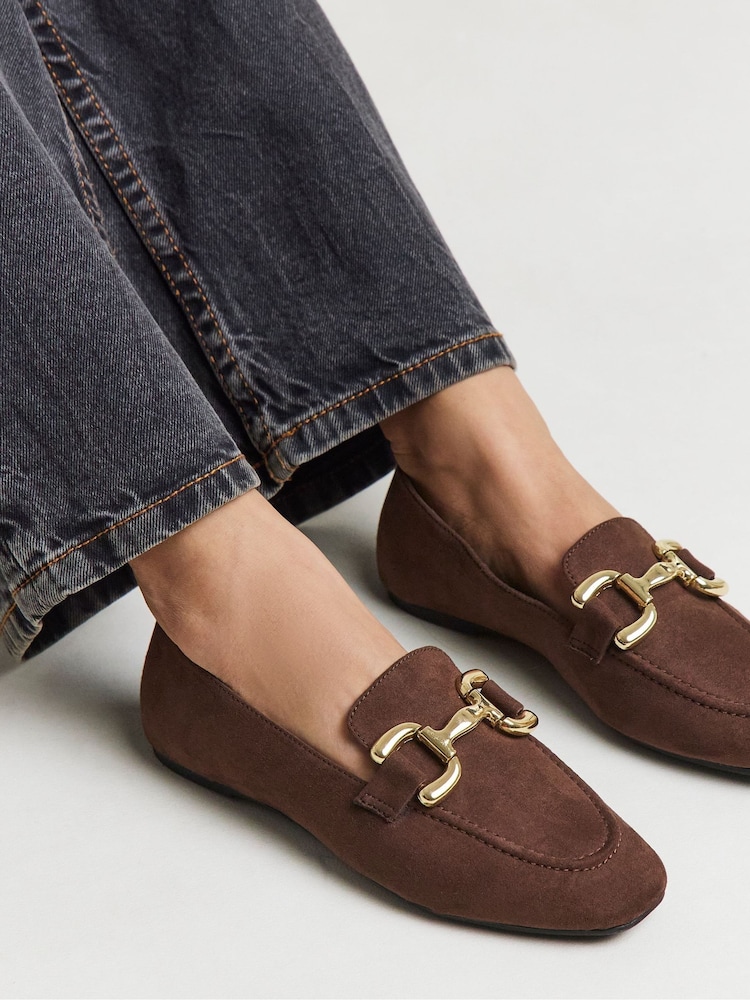 JD Williams Brown Wide Fit Classic Loafer With Snaffle Trim - Image 1 of 4 JD Williams Brown Wide Fit Classic Loafer With Snaffle Trim - Image 1 of 4