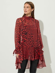 Star by Julien MacDonald Red Animal High Low Tunic - Image 1 of 5