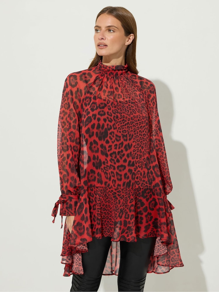 Star by Julien MacDonald Red Animal High Low Tunic - Image 1 of 5