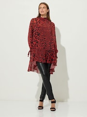 Star by Julien MacDonald Red Animal High Low Tunic - Image 2 of 5
