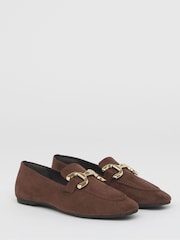 JD Williams Brown Extra Wide Fit Classic Loafer With Snaffle Trim - Image 2 of 4