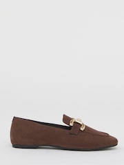JD Williams Brown Extra Wide Fit Classic Loafer With Snaffle Trim - Image 3 of 4