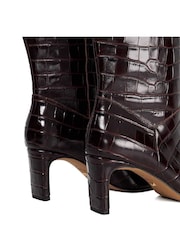 Dune London Red Olette Set Back Heel High Leg Boots - Image 6 of 6