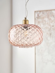 Pacific Pink Azores Rose Textured Glass Oval - Image 1 of 6