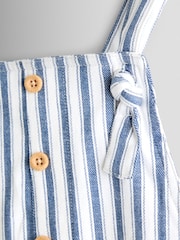 JoJo Maman Bébé Blue Ticking Stripe Short Dungaree - Image 3 of 3