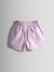 JoJo Maman Bébé Lilac Purple Butterfly Cross Back Embroidered Top & Short Set - Image 5 of 7