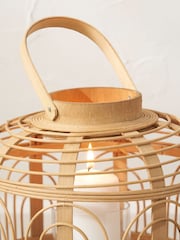 Pacific Natural Wood and Glass Candle Holder - Image 2 of 6